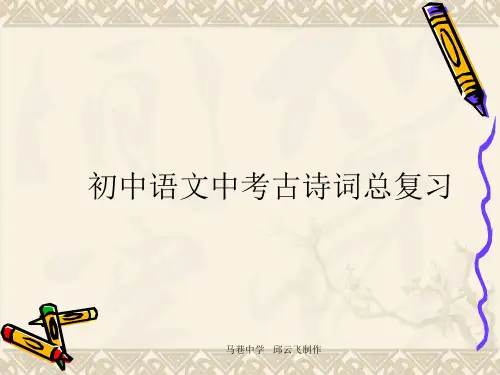 初中语文中考古诗必背50首背诵及翻译 PPT 课件
