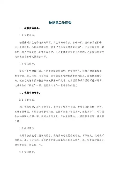 校招签工作流程