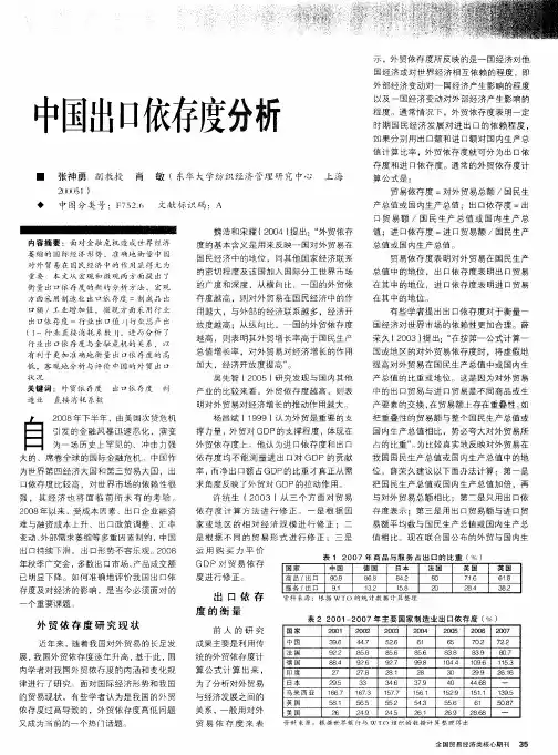 中国出口依存度分析