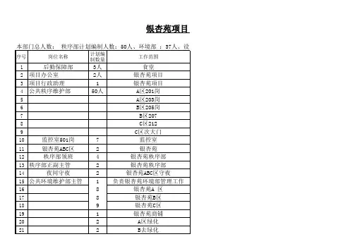 人员编制报表