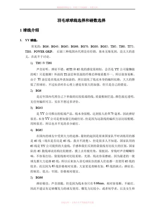 羽毛球球线选择和磅数选择