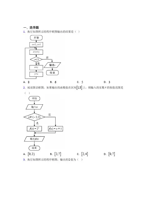 (压轴题)高中数学必修三第二章《算法初步》检测卷(包含答案解析)(1)