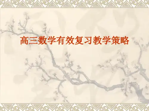 高三数学有效复习教学策略PPT课件