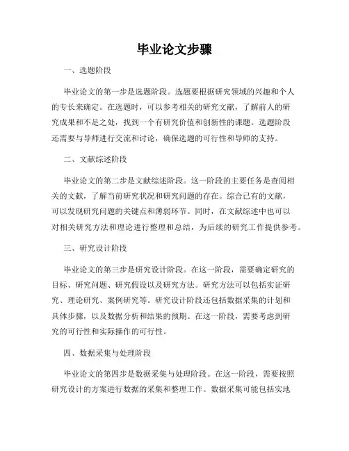 毕业论文步骤