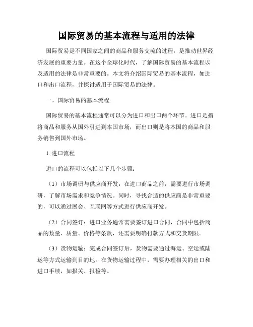 国际贸易的基本流程与适用的法律