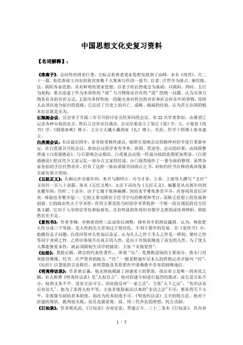 中国思想文化史复习资料(大)