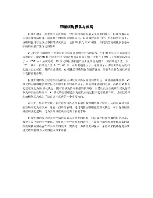 巨噬细胞极化与疾病