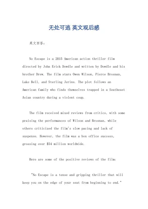 无处可逃 英文观后感