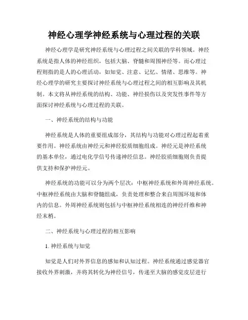 神经心理学神经系统与心理过程的关联