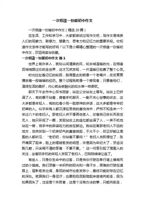 一次相逢一份暖初中作文（精选20篇）