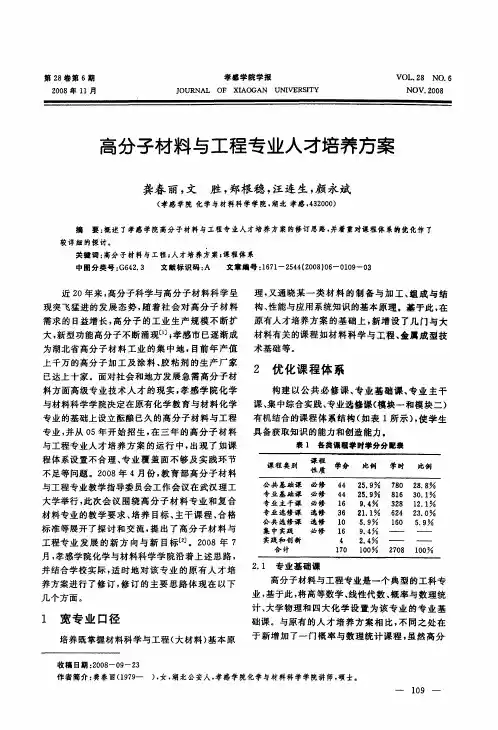 高分子材料与工程专业人才培养方案