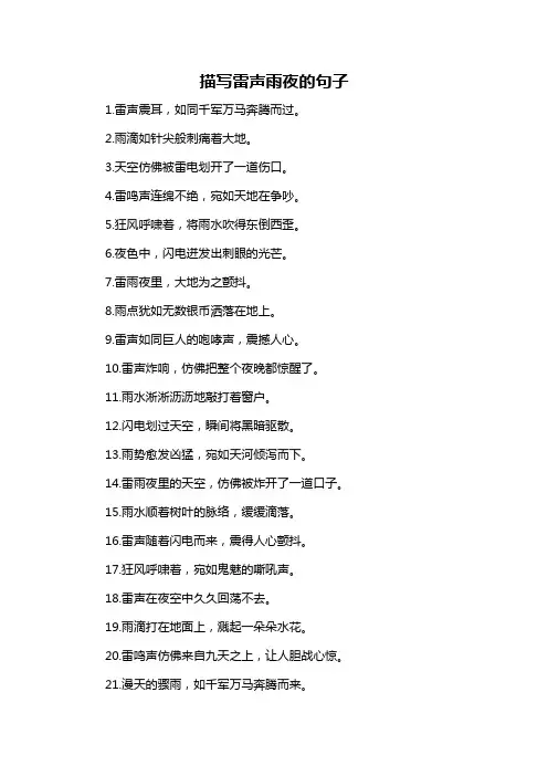 描写雷声雨夜的句子-概述说明以及解释