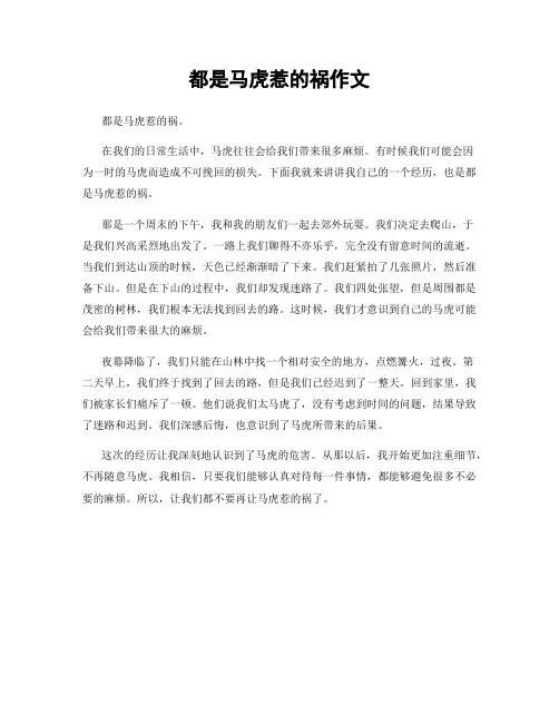 都是马虎惹的祸作文