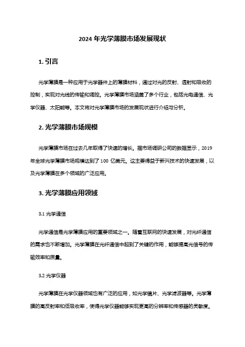 2024年光学薄膜市场发展现状