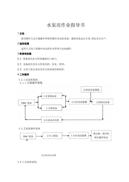 水泵房作业指导书
