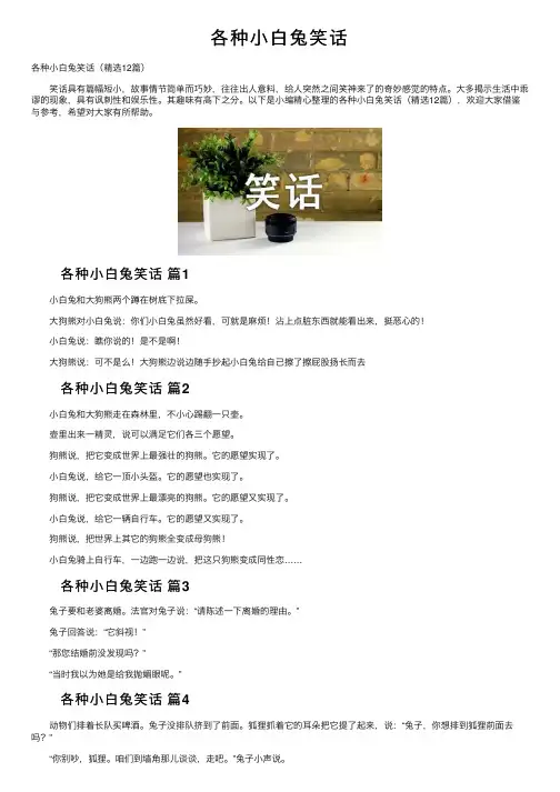 各种小白兔笑话