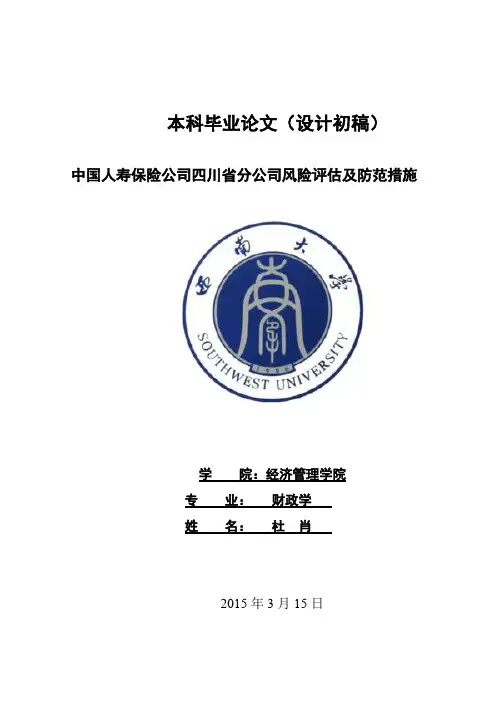 中国人寿保险公司四川省分公司风险评估及防范措施