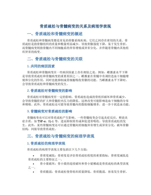 骨质疏松与骨髓病变的关系及病理学表现