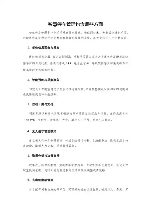 智慧停车管理包含哪些方面