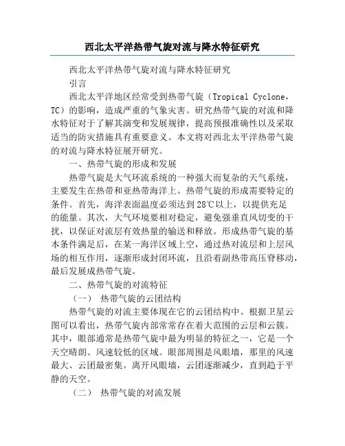 西北太平洋热带气旋对流与降水特征研究