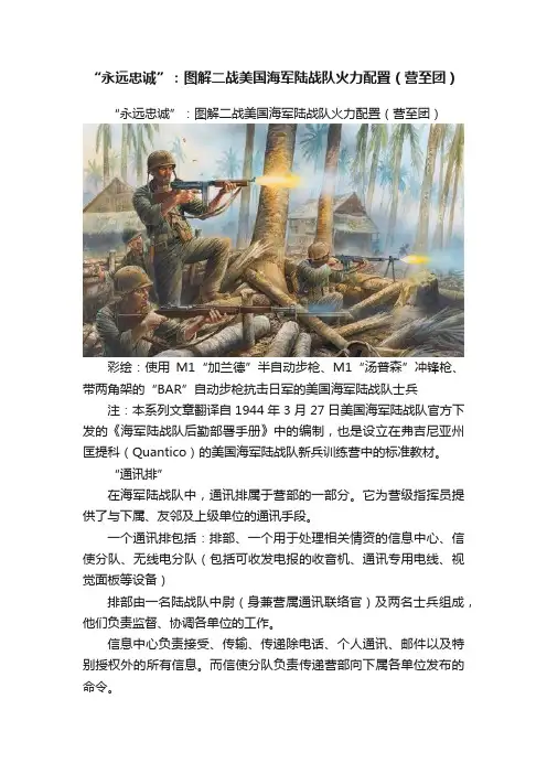 “永远忠诚”：图解二战美国海军陆战队火力配置（营至团）