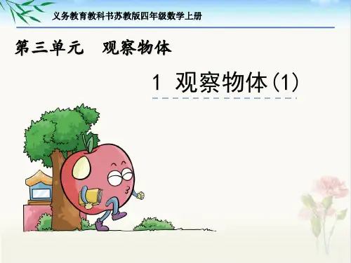 新苏教版四年级数学上册第三单元《1观察物体(1)》课件PPT