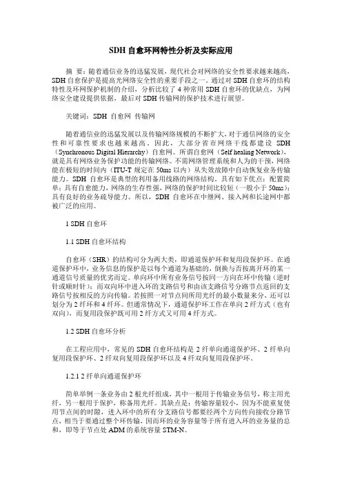 SDH自愈环网特性分析及实际应用