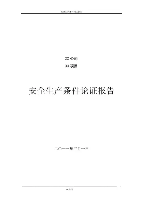 安全生产条件论证报告1