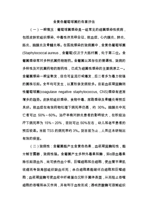 金黄色葡萄球菌的危害评估