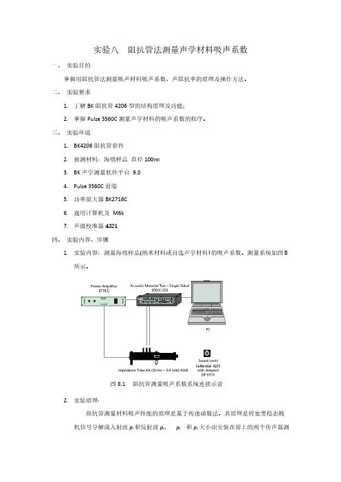 【VIP专享】阻抗管法测量声学材料吸声系数