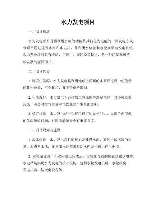 水力发电项目