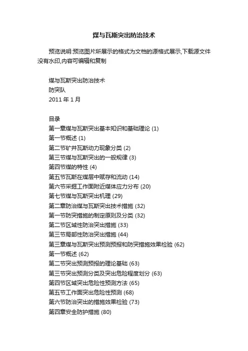 煤与瓦斯突出防治技术