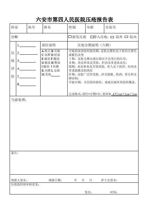 压疮上报表