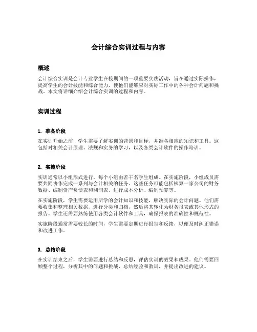 会计综合实训过程与内容
