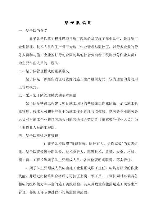 架子队管理办法正文