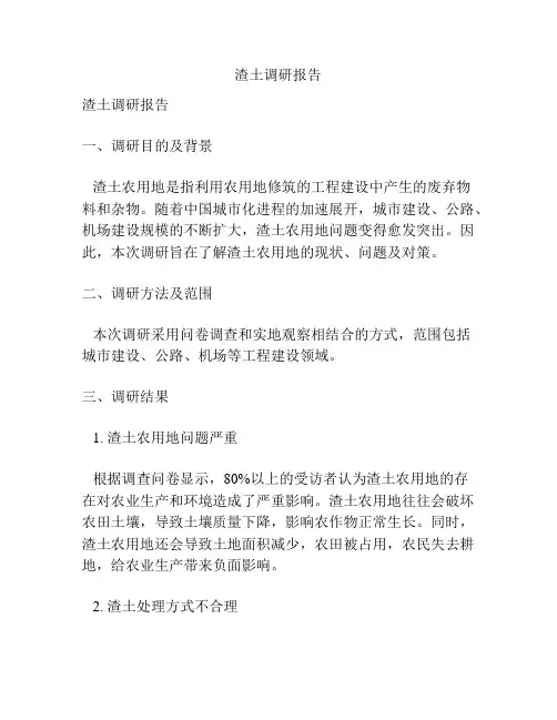 渣土调研报告