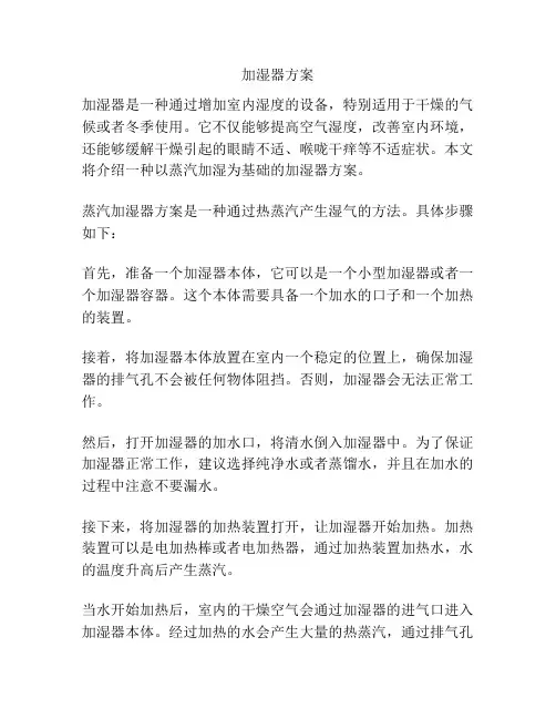加湿器方案