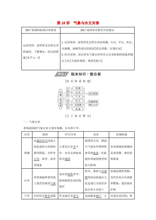 (四川专用)2020版高考地理一轮复习第六单元自然灾害第18讲气象与水文灾害教案(含解析)新人教版