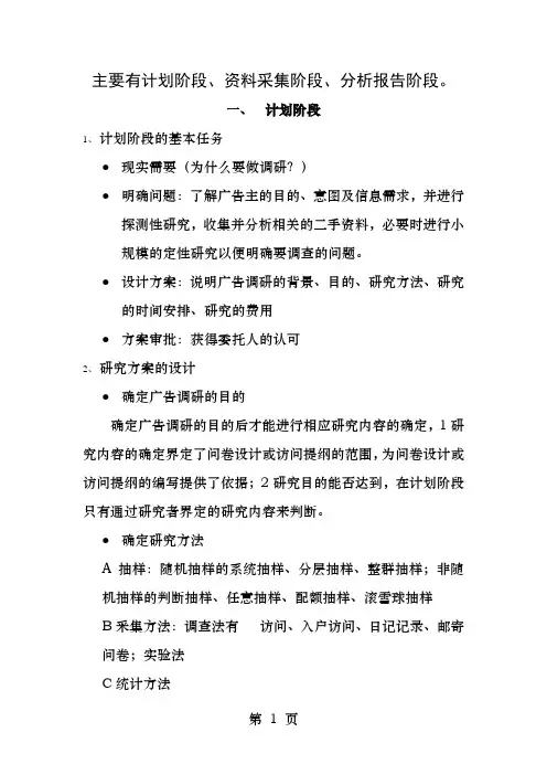 广告调研的基本过程