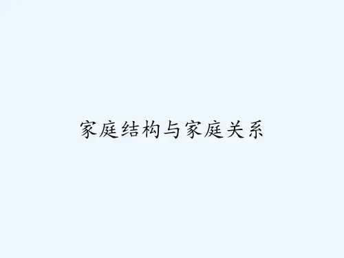 家庭结构与家庭关系 PPT