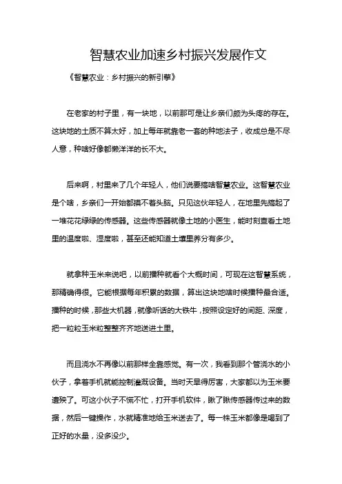 智慧农业加速乡村振兴发展作文