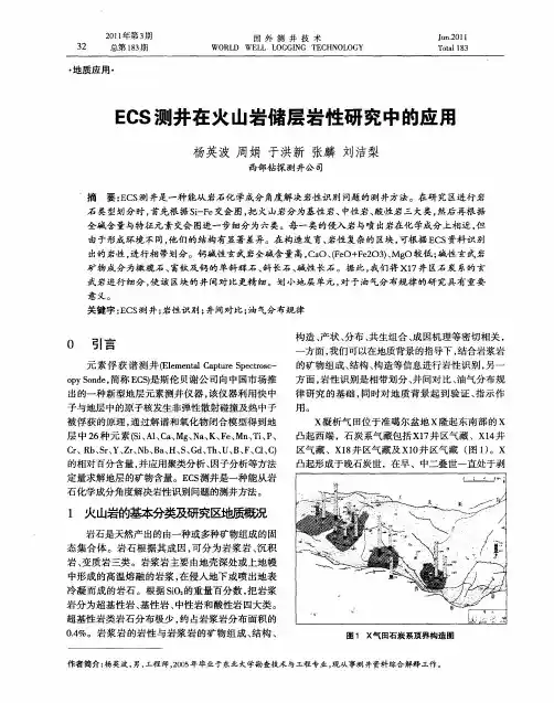 ECS测井在火山岩储层岩性研究中的应用