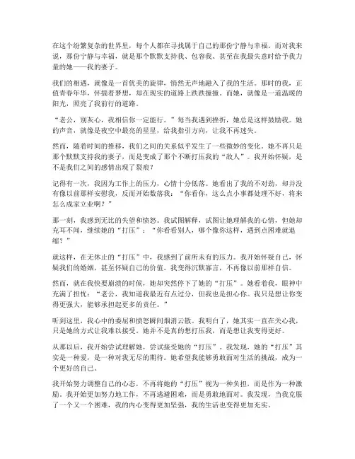 被老婆打压的走心文案