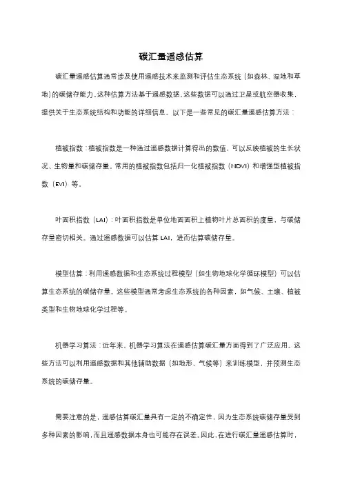 碳汇量遥感估算