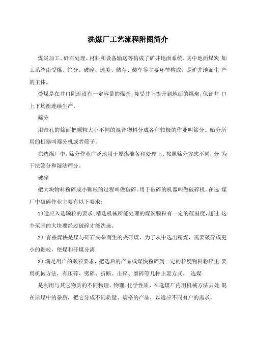 洗煤厂工艺流程附图简介