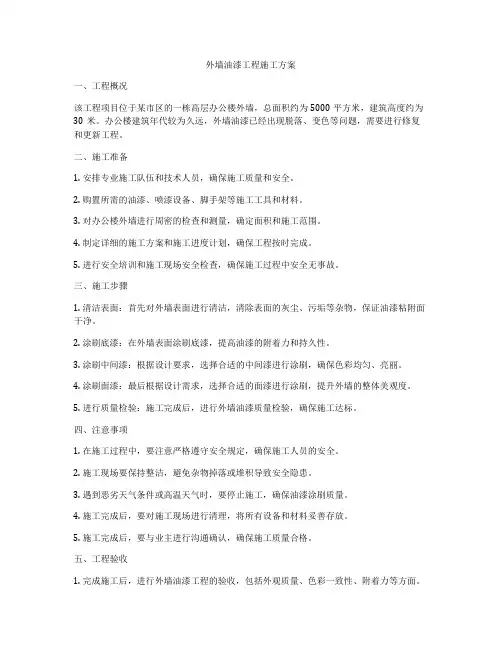 外墙油漆工程施工方案