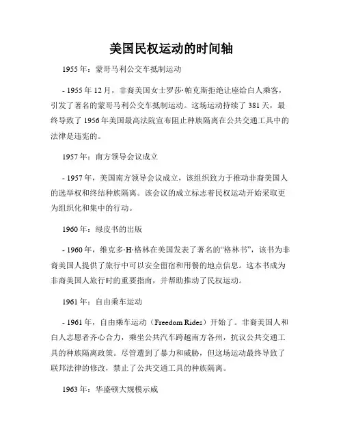 美国民权运动的时间轴