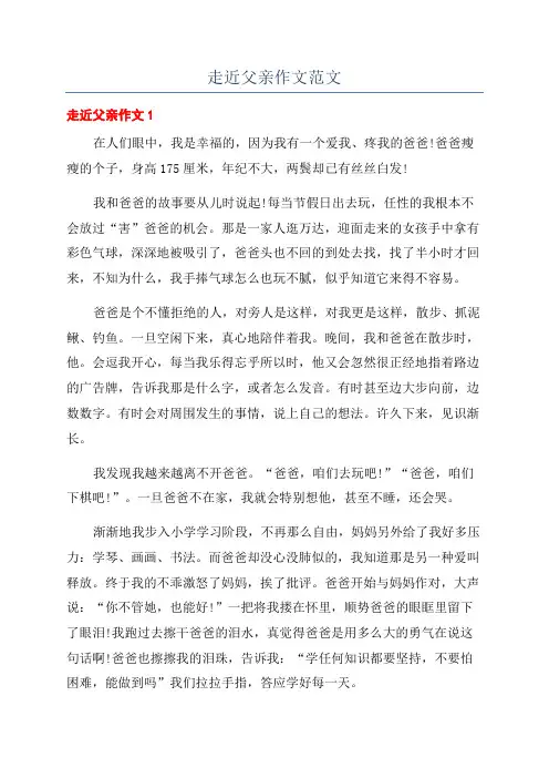 走近父亲作文范文