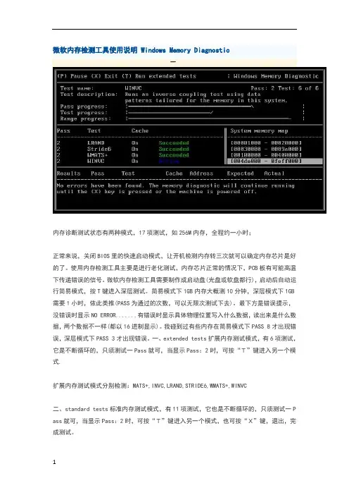 微软内存检测工具使用说明windowsmemorydiagnostic