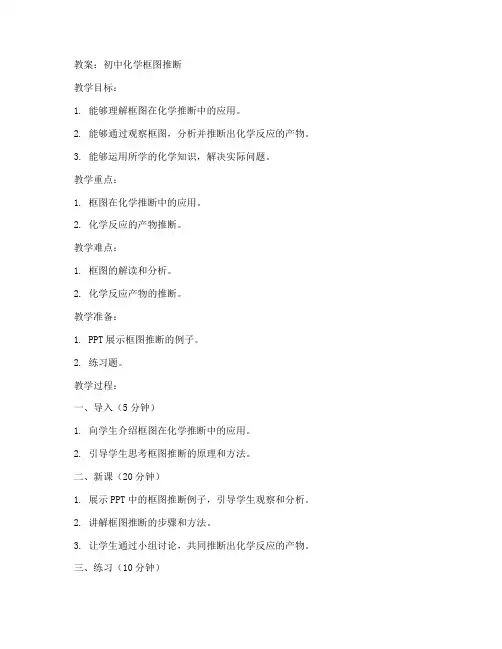 初中化学框图推断教案